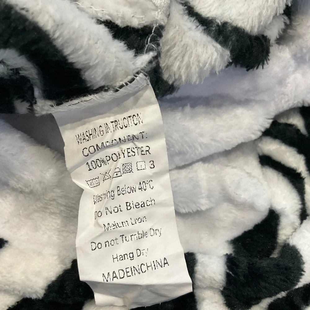 Zebra‎ Animal 1 Piece Plush Fleece Hooded Kigurumi Pajamas Costume Kids 7/8 NWOT